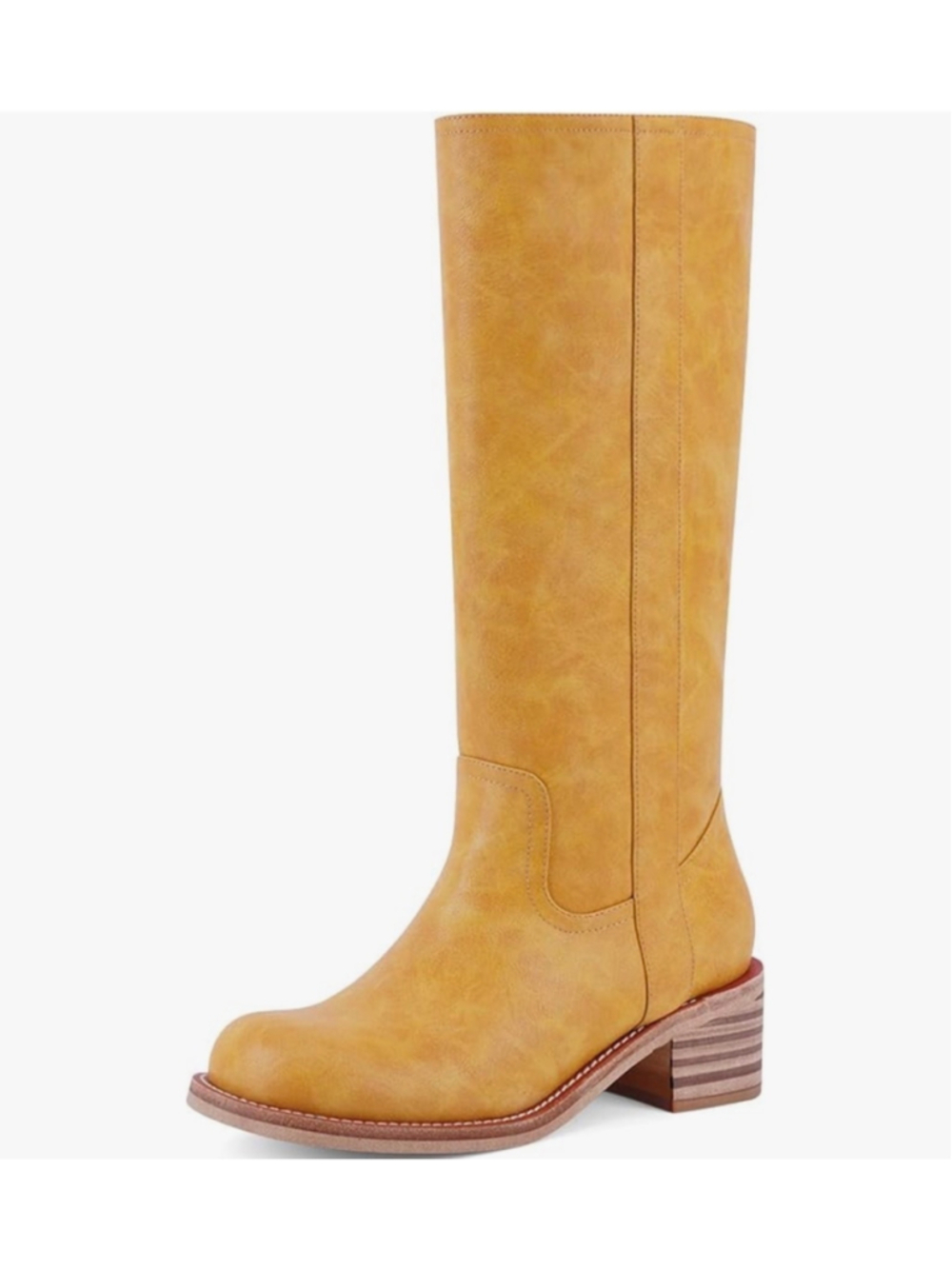 NEW Knee High Boots Square Toe Chunky Block Heel Comfortable 12